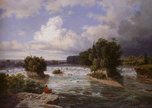 1848年、1855年に登場した聖アントニウスの滝 作： Henry Lewis